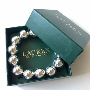 Lauren Ralph Lauren Stretch Bead Bracelet -Silver